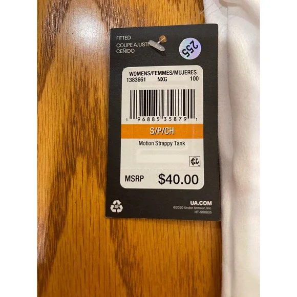 NWT Under Armour Motion Strappy Tank White Small - Picture 3 of 4